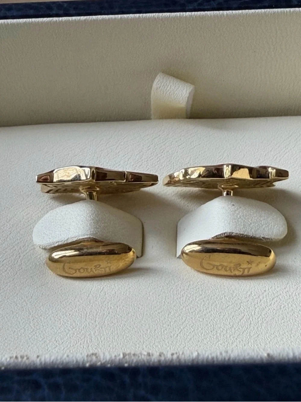 Gourji 18K Gold Enamel Cufflinks Rare Limited Edition 111 Always Ready Russia